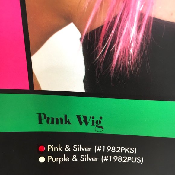 80’s Style Punk Hot Pink & Silver Spike Rock Star Wig NWT NOS - Picture 7 of 10